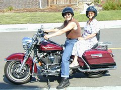 Nick on the Harley with Grandma