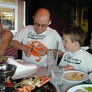 Eating Killer Crab on Pier 39