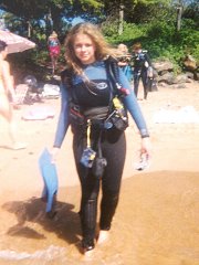 Alice in her diving gear
