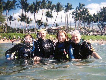 Four Divers on Maui