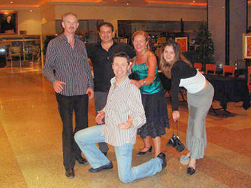 Ian with his salsa dance group in Bulgaria