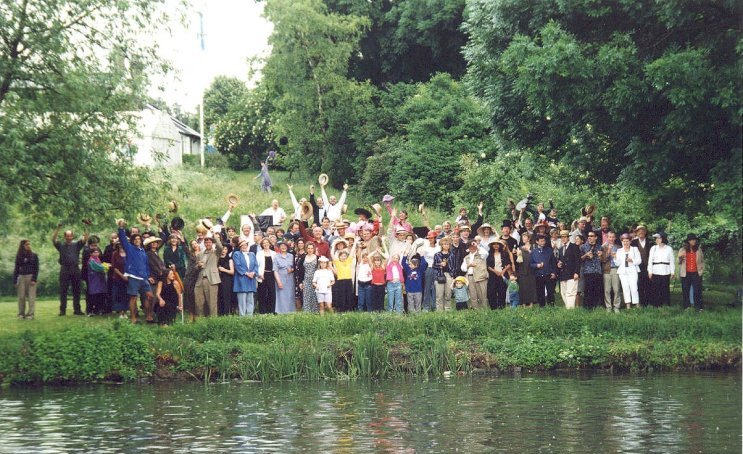 The assembled guests at the Bumps & Carnage party 2001